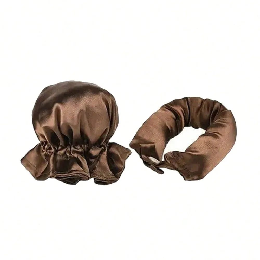 2/4/6Pcs Satin Heatless Curling Set Overnight Curl Blowout Rods Soft Hair Curlers to Sleep in Bun Bons Heatless Curls Bonnet Cap