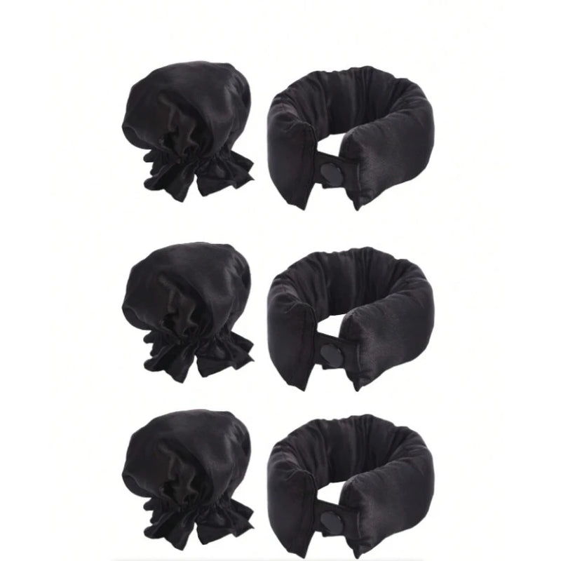 2/4/6Pcs Satin Heatless Curling Set Overnight Curl Blowout Rods Soft Hair Curlers to Sleep in Bun Bons Heatless Curls Bonnet Cap