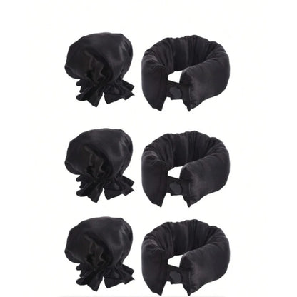 2/4/6Pcs Satin Heatless Curling Set Overnight Curl Blowout Rods Soft Hair Curlers to Sleep in Bun Bons Heatless Curls Bonnet Cap