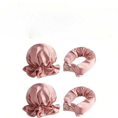 2/4/6Pcs Satin Heatless Curling Set Overnight Curl Blowout Rods Soft Hair Curlers to Sleep in Bun Bons Heatless Curls Bonnet Cap